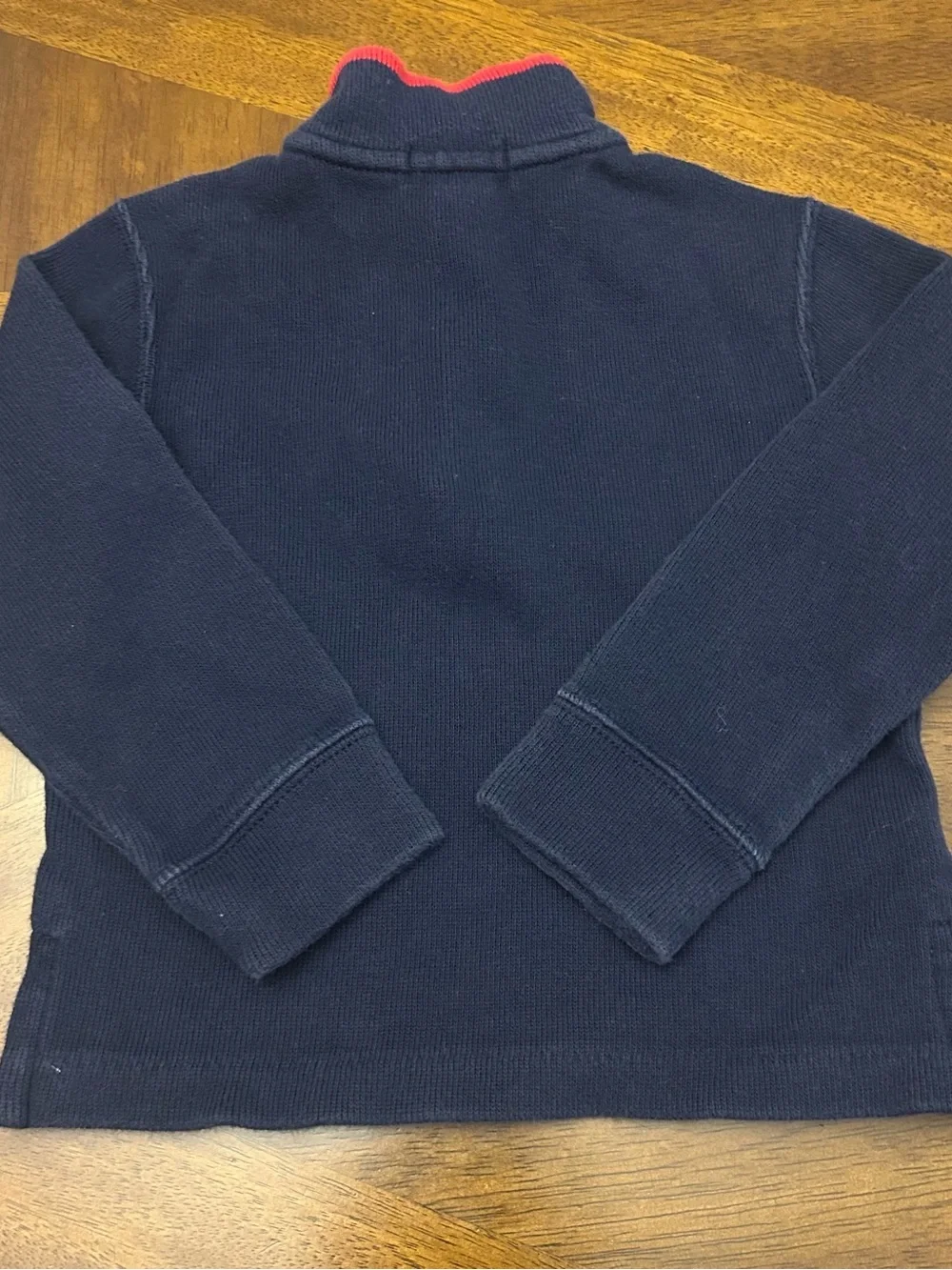 Ralph Lauren Navy Half-Zip Pullover with Red Pony Accent